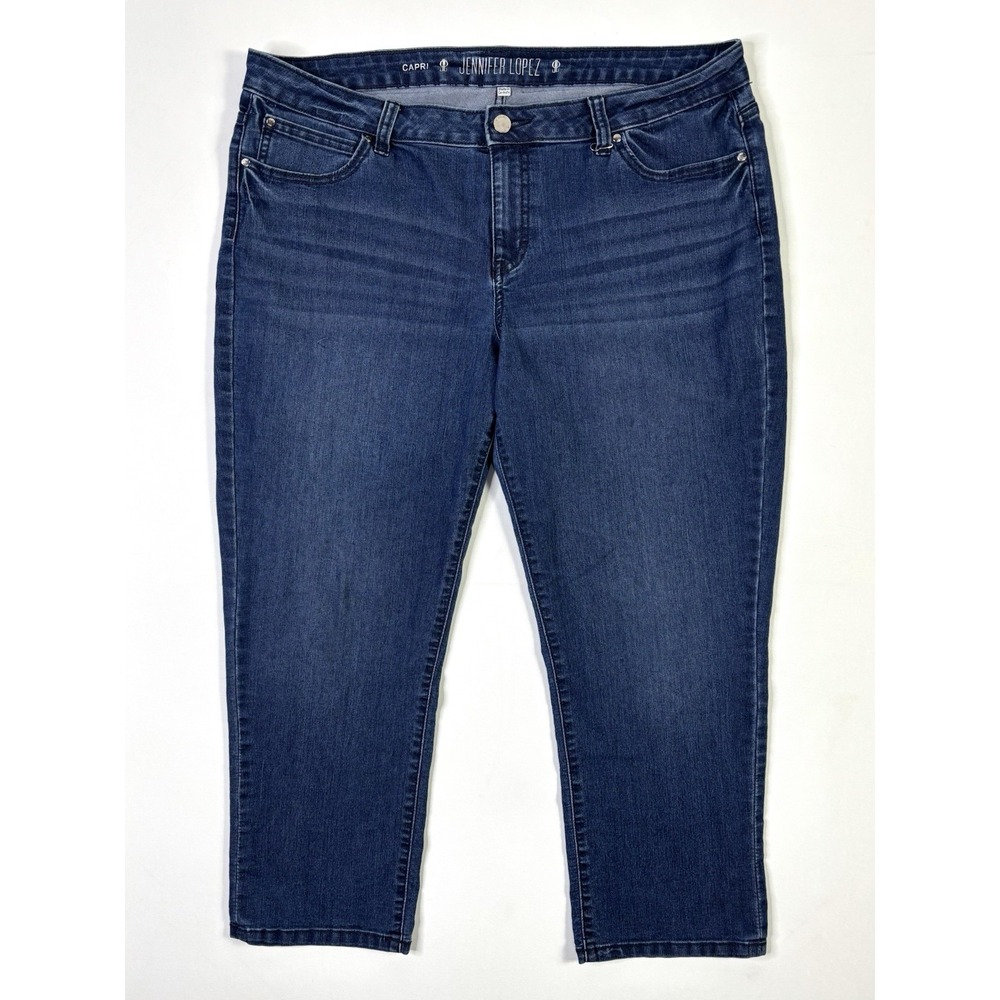 Jennifer Lopez Capri Jeans Women's 16 Blue Stretch Denim JLo